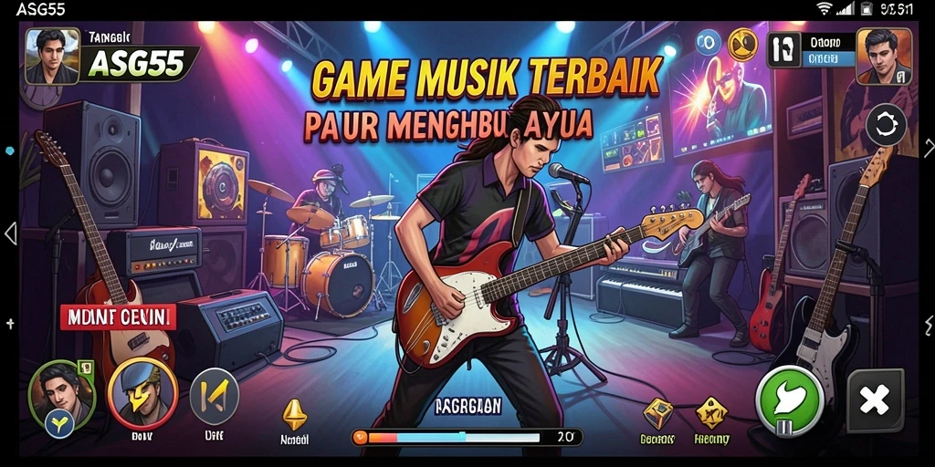 Tampilan antarmuka interaktif ASG55 saat bermain musik.