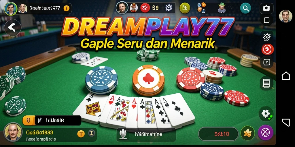 Screenshot gameplay DREAMPLAY77 menampilkan keseruan permainan Gaple.