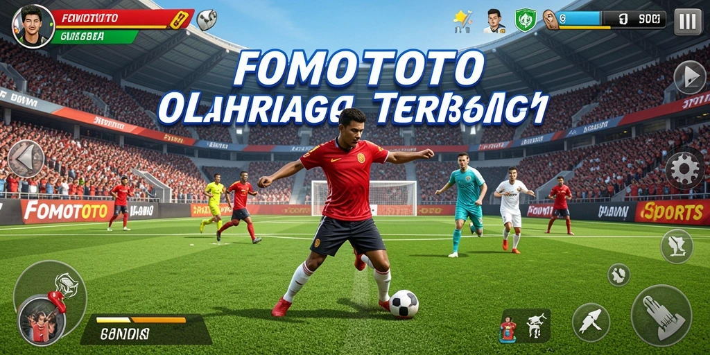 Screenshot FOMOTOTO menunjukkan aksi seru dalam pertandingan olahraga.