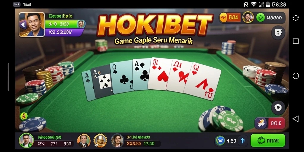 Tampilan gameplay Gaple yang seru dan interaktif di HOKIBET.