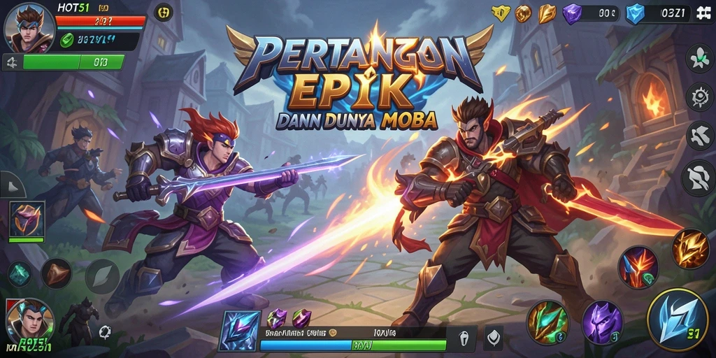 Tangkapan layar HOT51 menunjukkan pertarungan seru dalam permainan MOBA.
