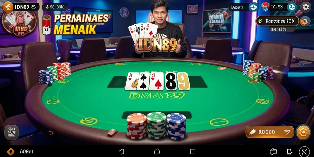 Screenshot IDN89 menampilkan momen seru saat bermain Poker.