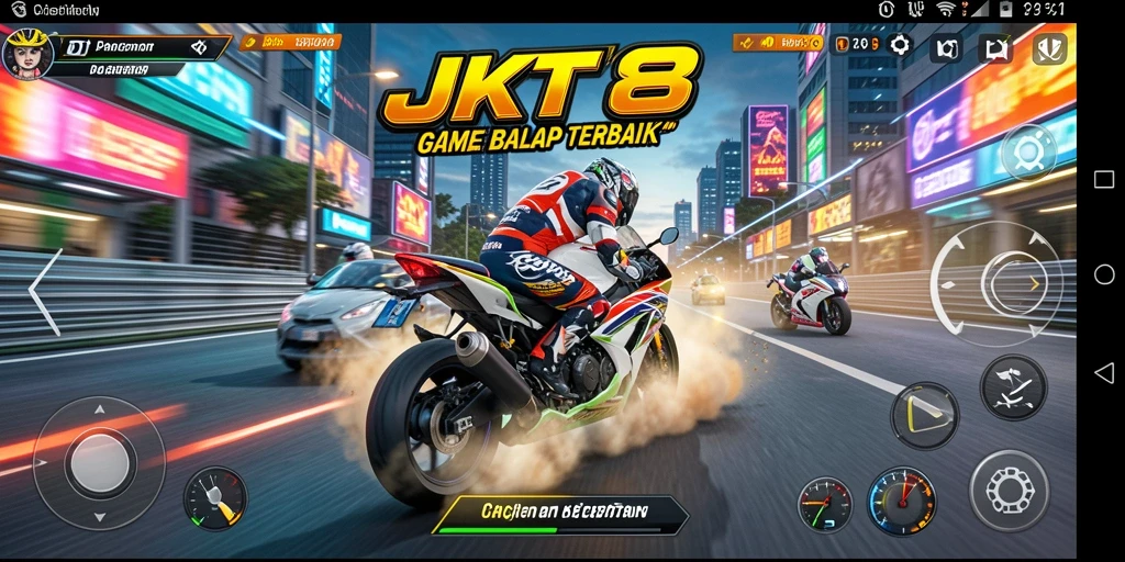 Tampilan menarik dari balapan motor di JKT8.