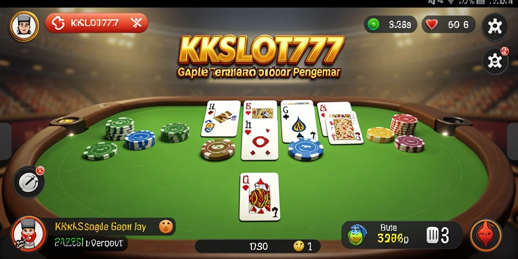 Tampilan gameplay KKSLOT777 yang seru dalam permainan Gaple.
