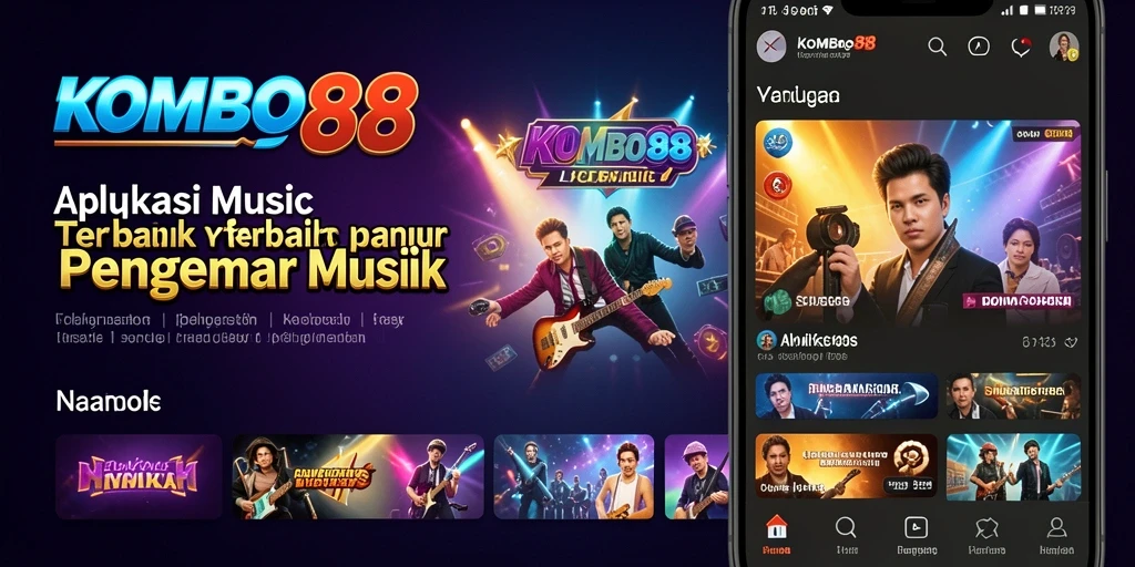 Tampilan gameplay KOMBO88 dengan berbagai pilihan musik.
