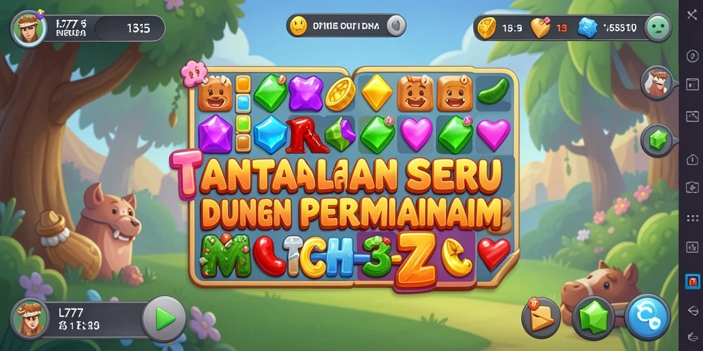 Screenshot menampilkan momen seru dalam gameplay Match-3