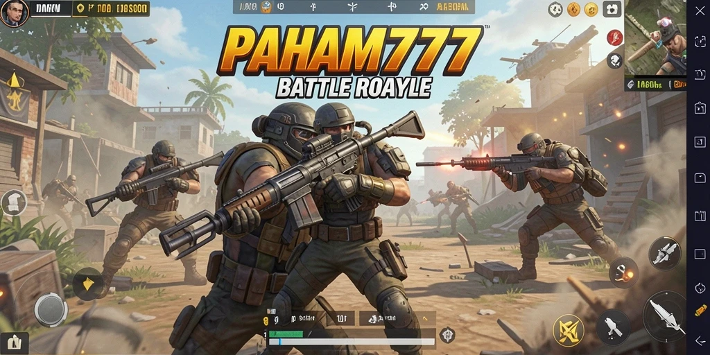 Tangkapan layar menampilkan aksi seru dalam gameplay Battle Royale.