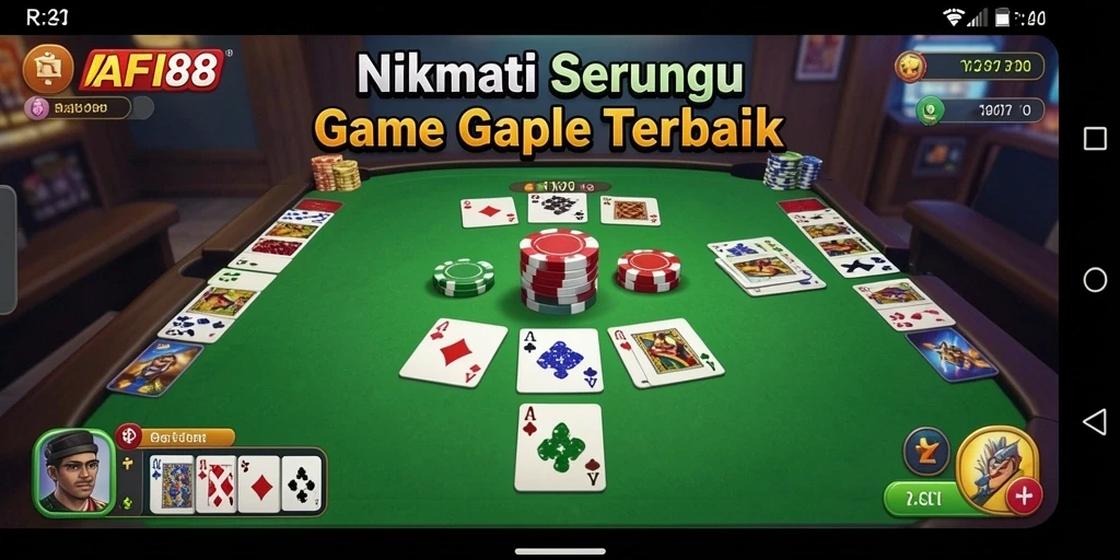 Screenshot gameplay Gaple yang seru dan kompetitif.