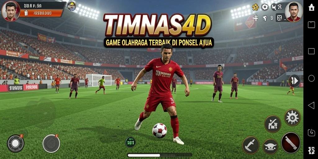 Screenshot utama menunjukkan aksi seru dalam permainan olahraga.