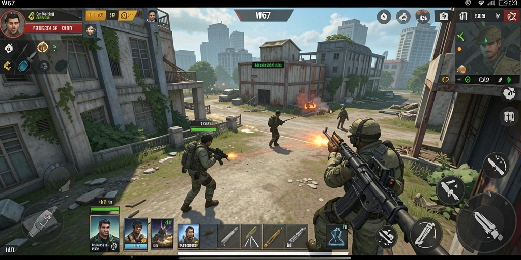 Tampilan gameplay W67 yang mendebarkan dalam pertarungan strategi.